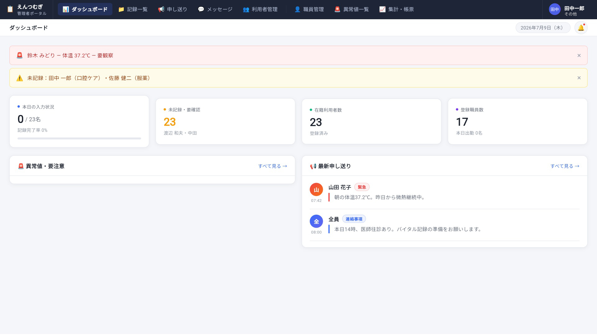 利用者情報管理